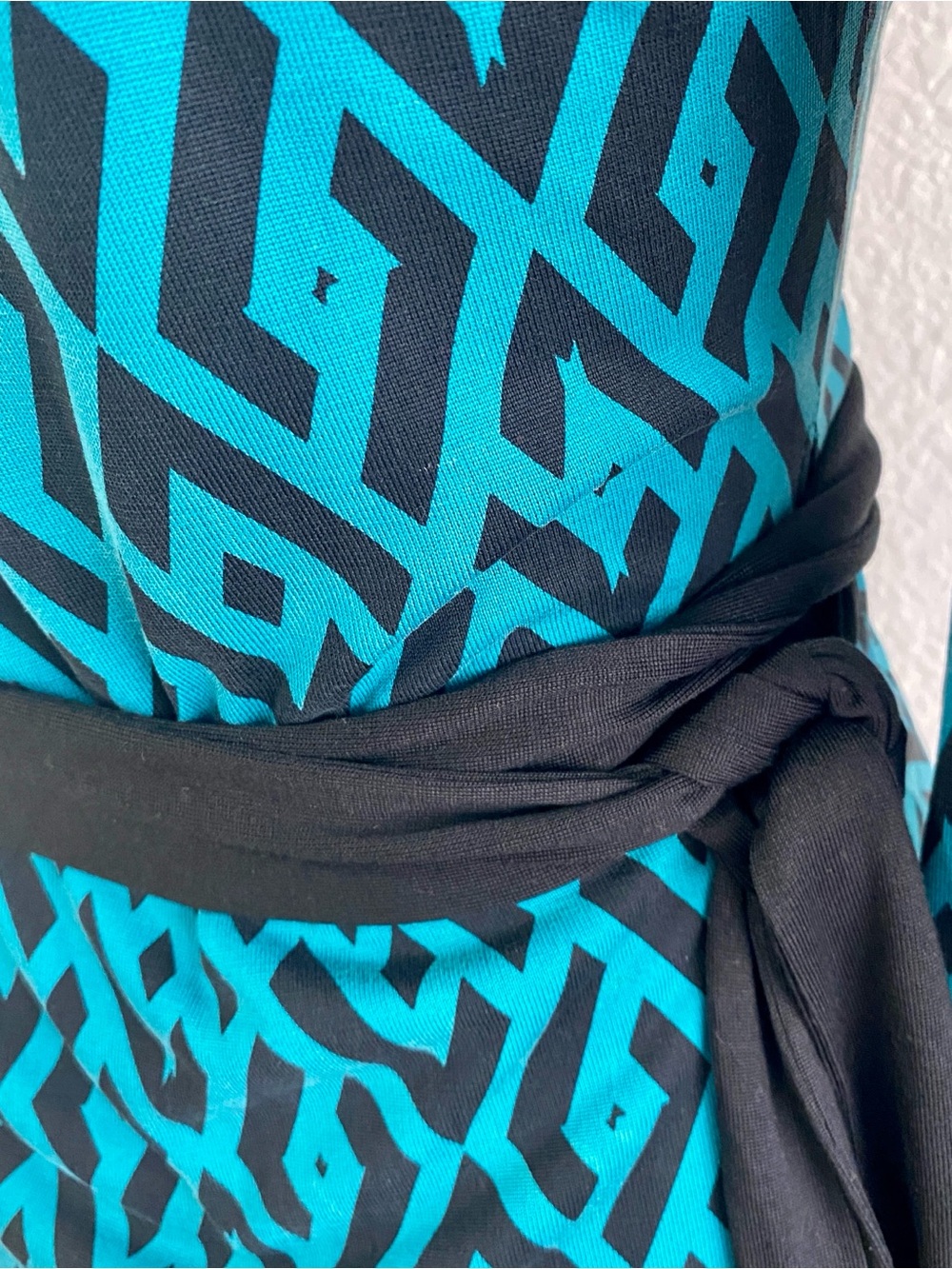 Archive Diane von Furstenberg DVF Tessa Silk Wrap Dress Y2K Geometric Link 4 - Picture 7 of 10